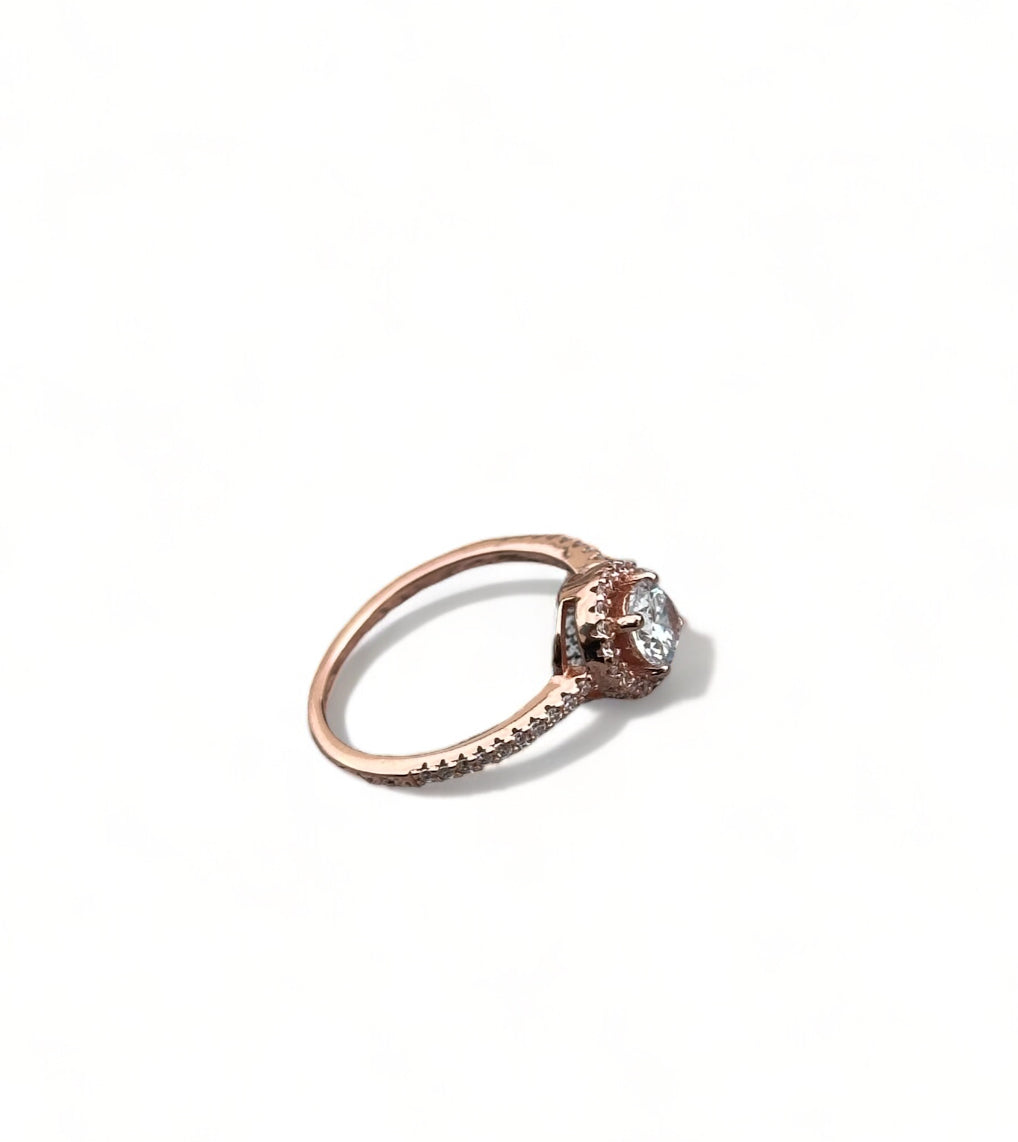 Rose gold silver ring