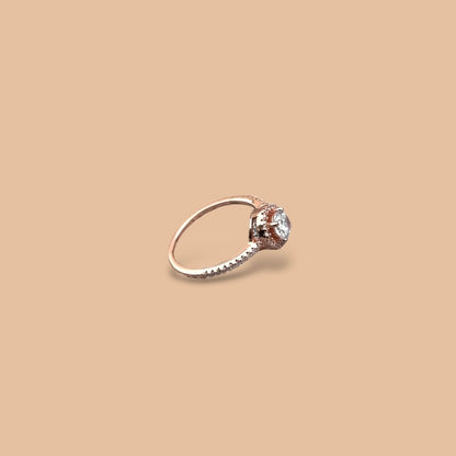 Rose gold silver ring